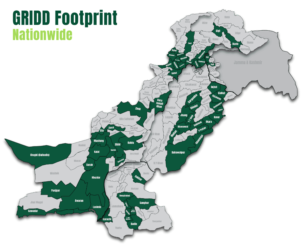 Pakistan's GRIDD footprint map